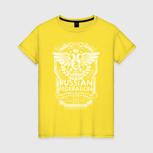 Женская футболка Russian Federation / Желтый – фото 1