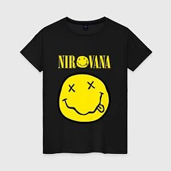 Футболка хлопковая женская NIRVANA, цвет: черный