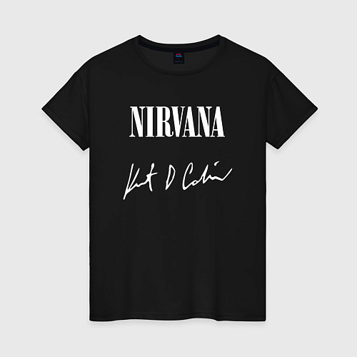 Женская футболка NIRVANA АВТОГРАФ КУРТА КОБЕЙНА / Черный – фото 1