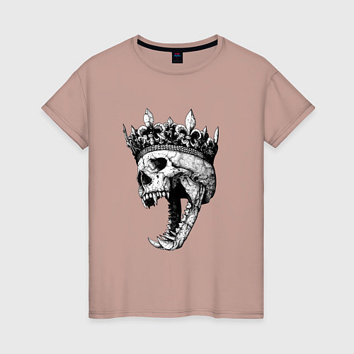 Женская футболка Fangs - skull and crown / Пыльно-розовый – фото 1