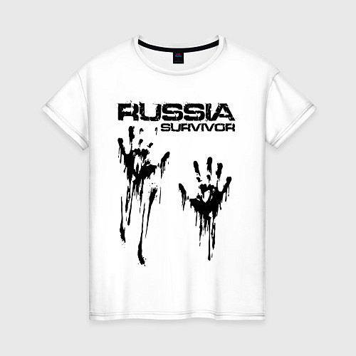 Женская футболка Россия выживший / Белый – фото 1
