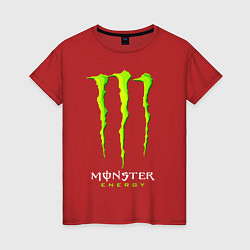 Футболка хлопковая женская MONSTER ENERGY, цвет: красный