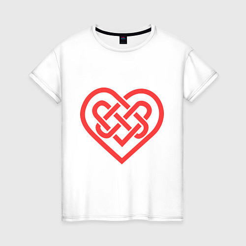 Женская футболка Сердце: кельтский узел / Белый – фото 1
