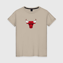 Футболка хлопковая женская CHICAGO BULLS, цвет: миндальный