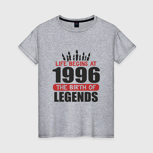 Женская футболка 1996 - рождение легенды / Меланж – фото 1