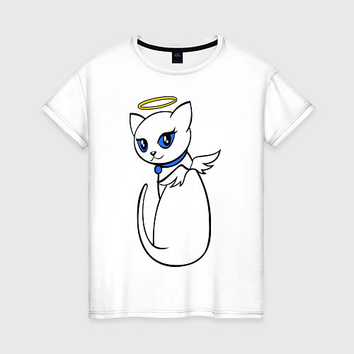 Женская футболка Ангельский котенок / Белый – фото 1