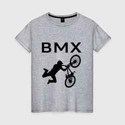 Футболка хлопковая женская Велоспорт BMX Z, цвет: меланж