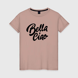 Футболка хлопковая женская Bella Ciao, цвет: пыльно-розовый