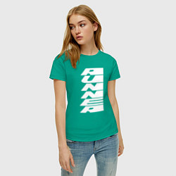 Футболка хлопковая женская Runner, цвет: зеленый — фото 2