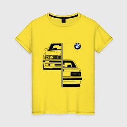 Футболка хлопковая женская BMW БМВ Z, цвет: желтый