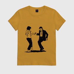 Футболка хлопковая женская Грязные танцы Z, цвет: горчичный