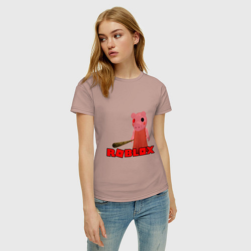 Женская футболка ROBLOX: PIGGI / Пыльно-розовый – фото 3