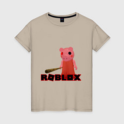 Футболка хлопковая женская ROBLOX: PIGGI, цвет: миндальный