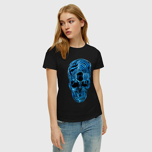 Женская футболка Skull - illusion / Черный – фото 3