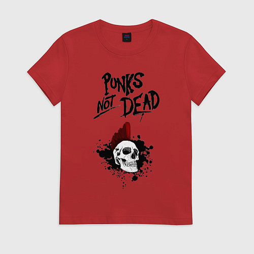 Женская футболка Punks not dead / Красный – фото 1
