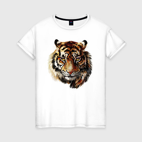 Женская футболка Тигр Tiger / Белый – фото 1