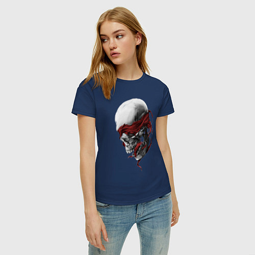 Женская футболка Череп Skull / Тёмно-синий – фото 3