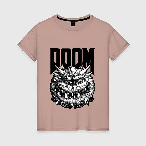 Женская футболка КАКОДЕМОН DOOM Z / Пыльно-розовый – фото 1