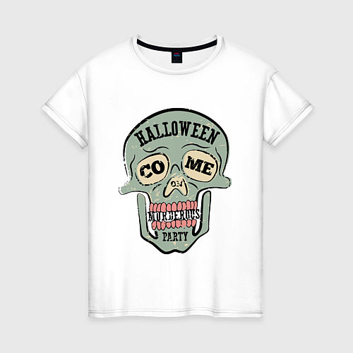 Женская футболка Halloween Skull Retro / Белый – фото 1