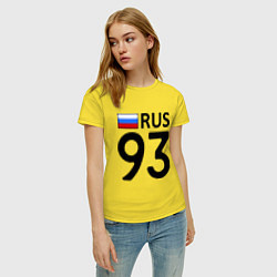 Футболка хлопковая женская RUS 93, цвет: желтый — фото 2