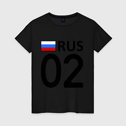 Футболка хлопковая женская RUS 02, цвет: черный