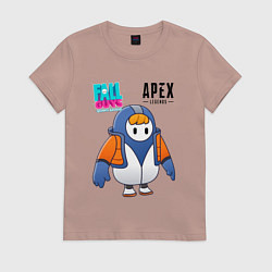 Футболка хлопковая женская Fall Guys Apex Legends, цвет: пыльно-розовый