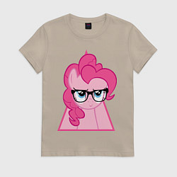 Футболка хлопковая женская Pinky Pie hipster, цвет: миндальный