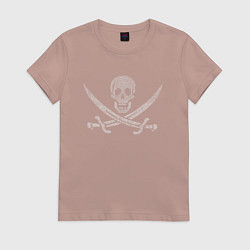 Футболка хлопковая женская Pirate, цвет: пыльно-розовый