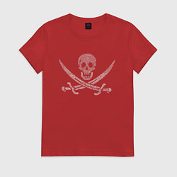 Футболка хлопковая женская Pirate, цвет: красный