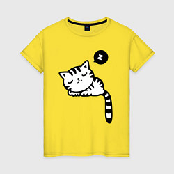 Женская футболка Спящий кот
