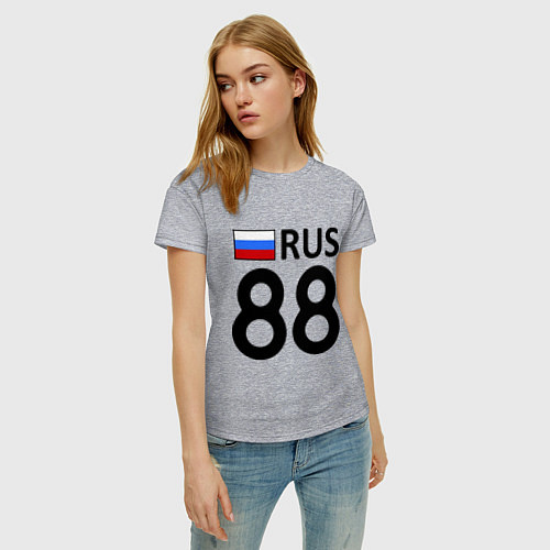 Женская футболка RUS 88 / Меланж – фото 3