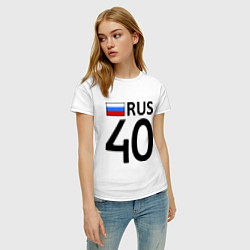 Футболка хлопковая женская RUS 40, цвет: белый — фото 2