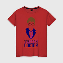 Футболка хлопковая женская Tenth Doctor, цвет: красный