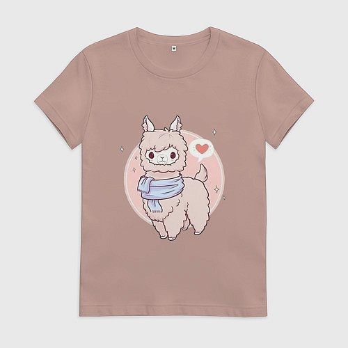 Женская футболка Милая лама / Пыльно-розовый – фото 1