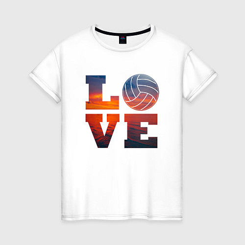 Женская футболка LOVE Volleyball / Белый – фото 1