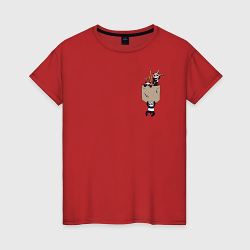 Женская футболка Панды / Красный – фото 1