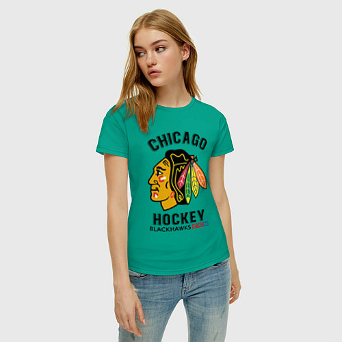 Женская футболка CHICAGO BLACKHAWKS NHL / Зеленый – фото 3