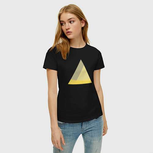 Женская футболка Градиентный треугольник 5 / Черный – фото 3