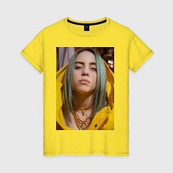 Футболка хлопковая женская Билли Айлиш Billie Eilish, цвет: желтый