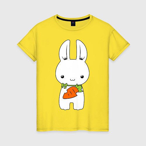 Женская футболка Зайчик с морковкой / Желтый – фото 1