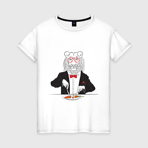 Женская футболка Лев вегетарианец / Белый – фото 1