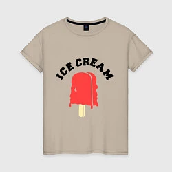 Футболка хлопковая женская Liquid Ice Cream, цвет: миндальный