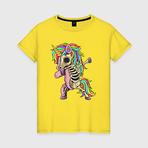 Женская футболка Единорог зомби / Желтый – фото 1