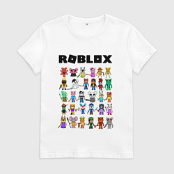 Футболка хлопковая женская ROBLOX PIGGY, цвет: белый