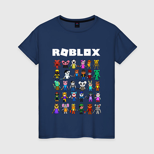 Женская футболка ROBLOX PIGGY / Тёмно-синий – фото 1