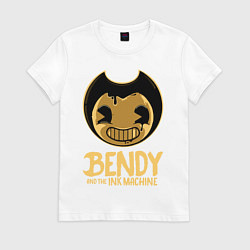 Футболка хлопковая женская Bendy And The Ink Machine, цвет: белый