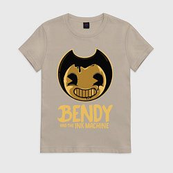 Футболка хлопковая женская Bendy And The Ink Machine, цвет: миндальный