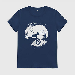 Женская футболка Полнолуние Французский бульдог