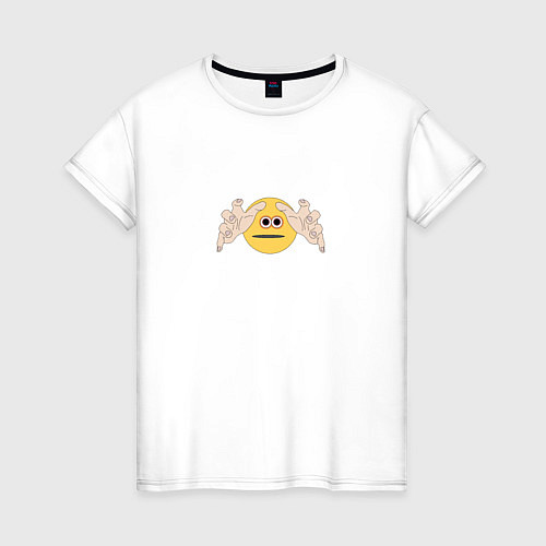 Женская футболка Тянущийся смайлик мем / Белый – фото 1