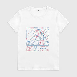 Футболка хлопковая женская Одиночество, цвет: белый